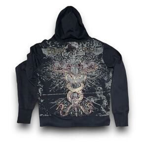 Vintage Y2K Sacred Cult Women Hoodies Size Small Rhinestones full zip‎